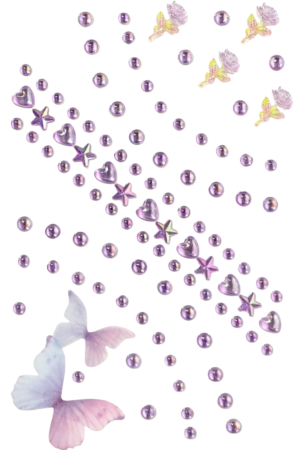 Cosmic Love Floral Butterfly Pearl Sticker