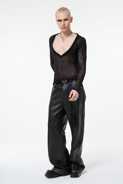 Cozy Framework Long Sleeve Knit Top