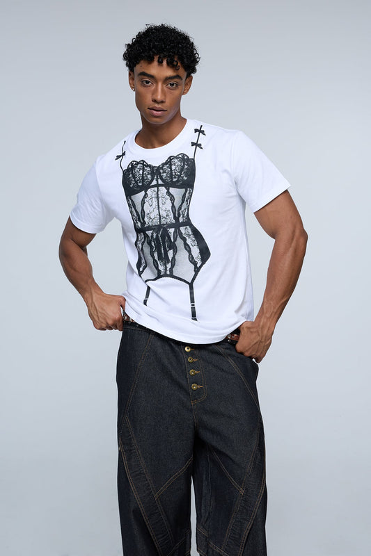Crisp Mark Print Short Sleeve Top
