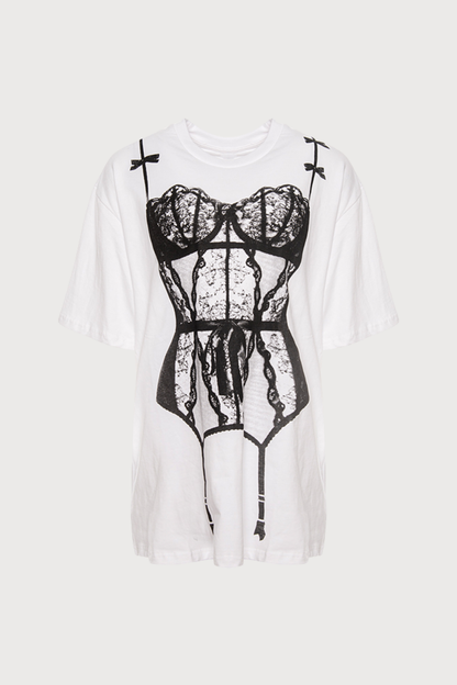 Crisp Mark Print Short Sleeve Top