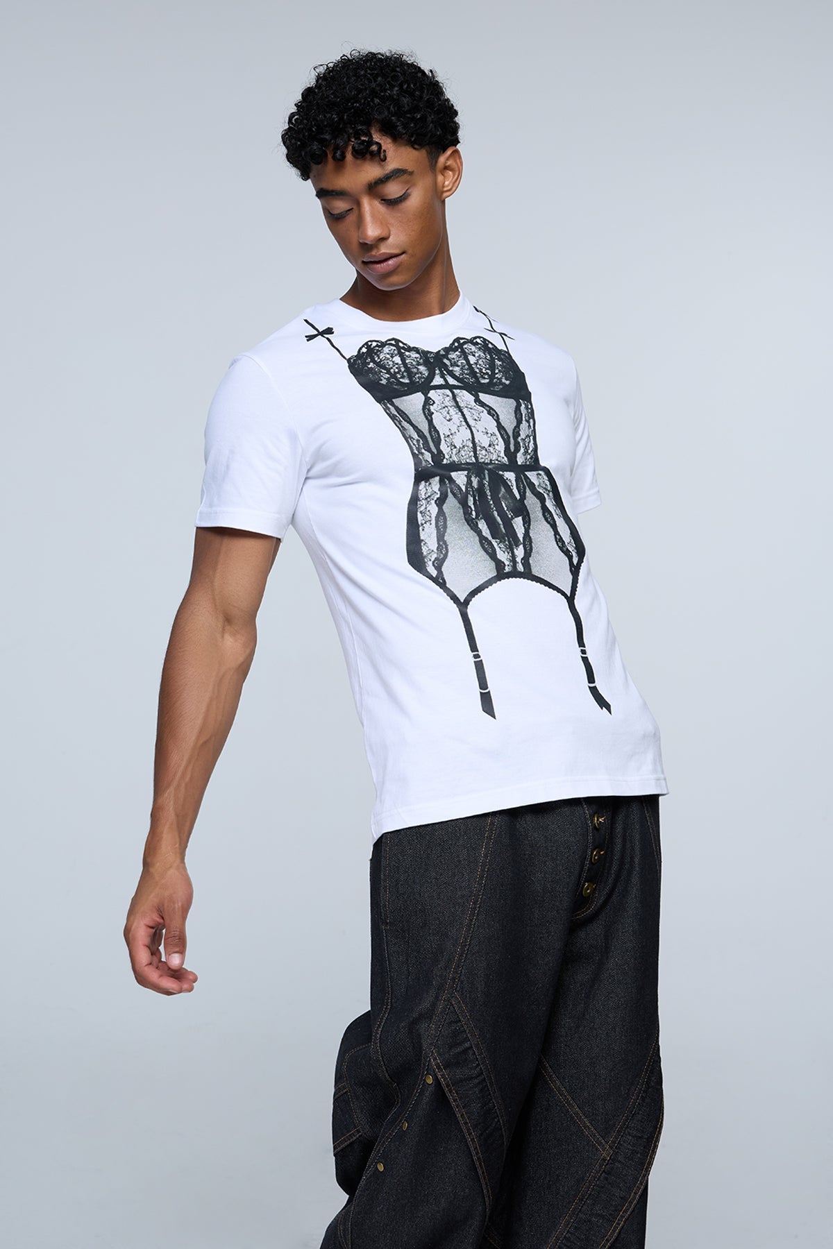 Crisp Mark Print Short Sleeve Top
