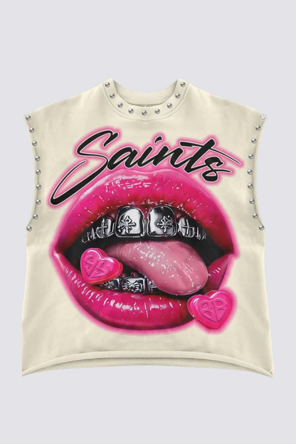 Cyber Fever Lip Print Vest