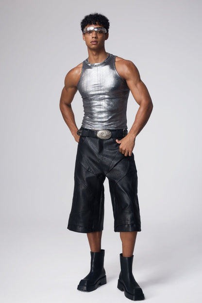 Cyber Pulse Metallic Tank Top