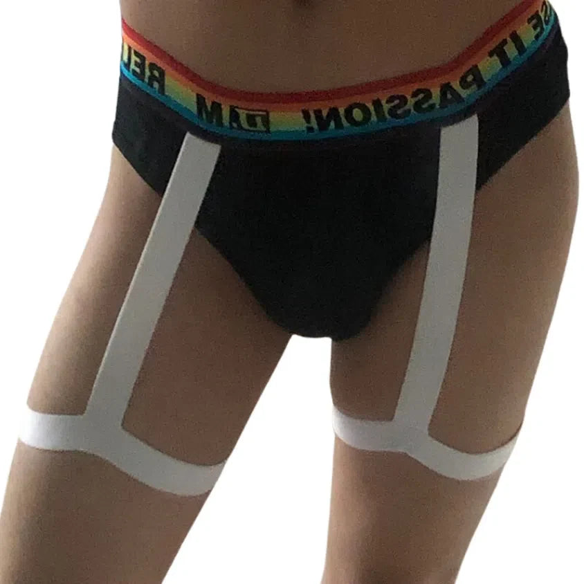 D.M. Rainbow Solid Color Suspender Briefs