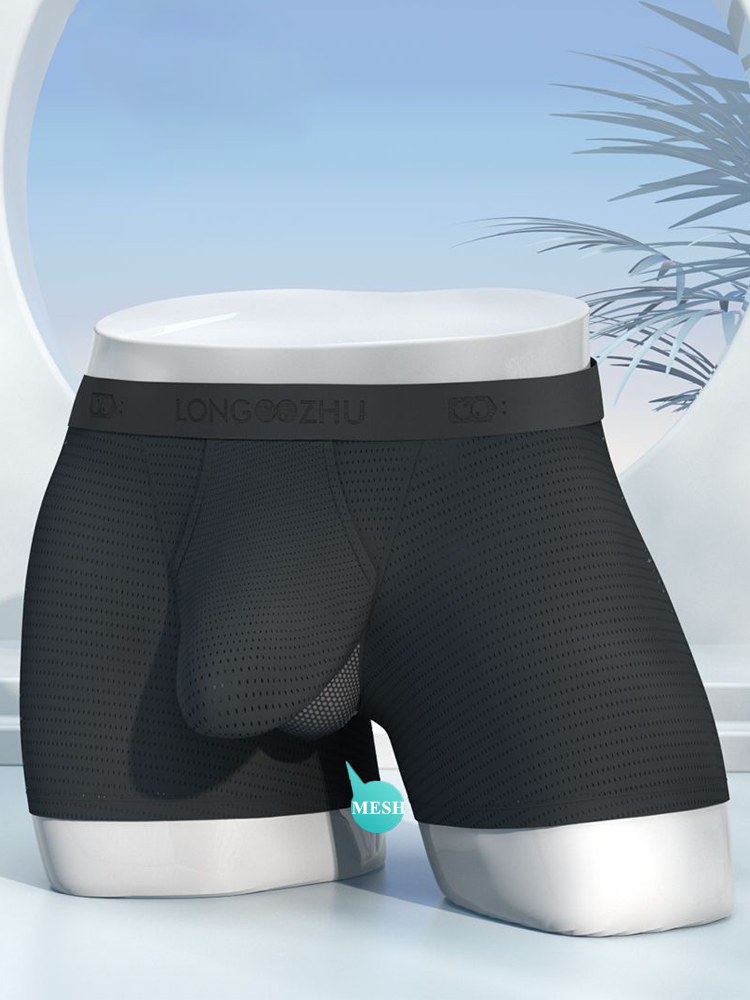 Men's Cooling Separate Pouch Boxer Briefs Dual Pouch Underwear