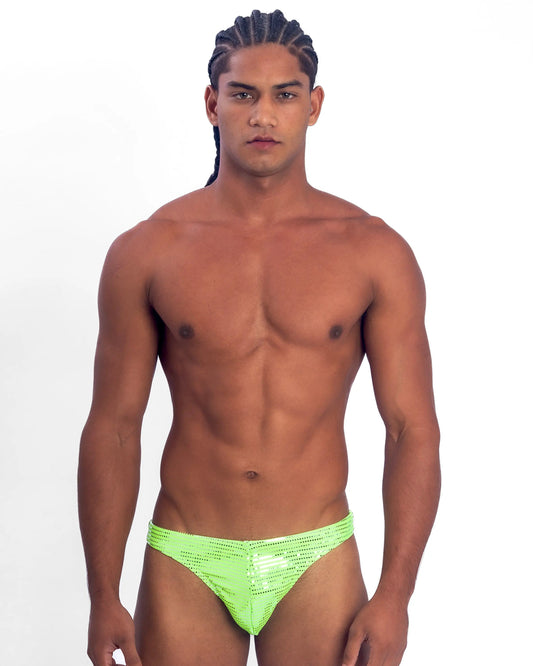 Mirrored Thong - Lime Green