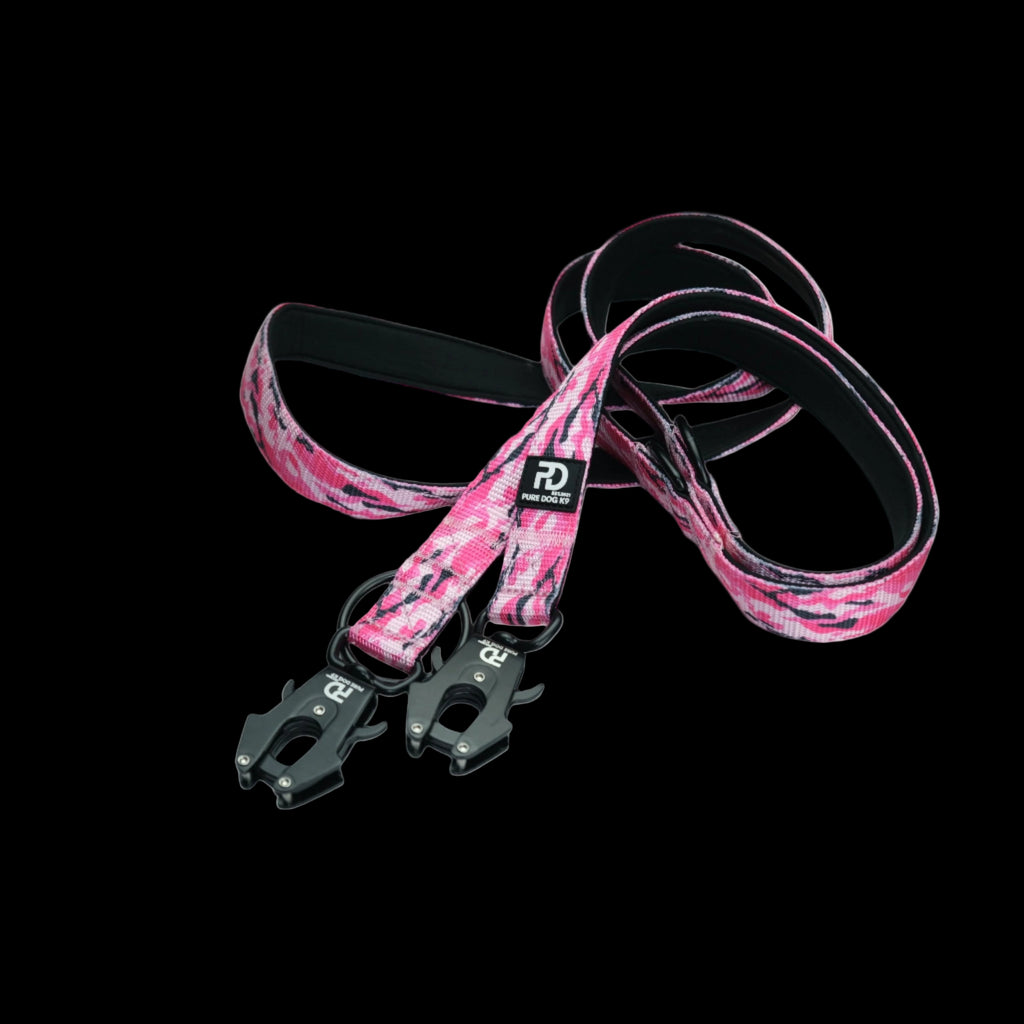 Pure Dog k9 Multifunctional Lead Pink Camo
