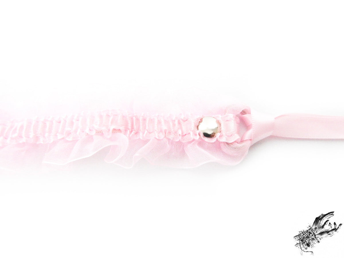Pink Ruffled Bell 2-in-1 Choker/Garter - Pink Lace Collar