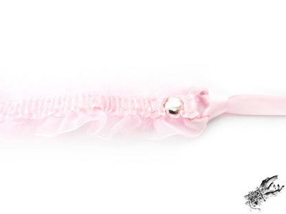 Pink Ruffled Bell 2-in-1 Choker/Garter - Pink Lace Collar