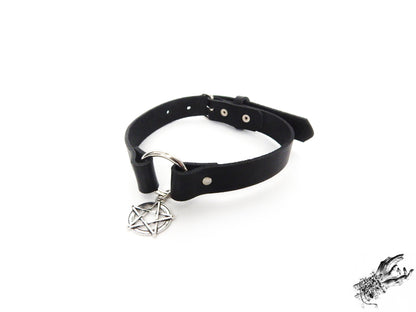 Black O Ring and Pentagram Choker