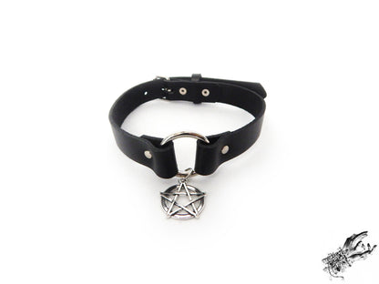 Black O Ring and Pentagram Choker