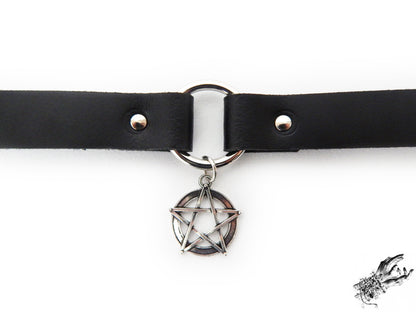 Black O Ring and Pentagram Choker