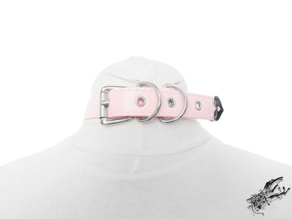 Half Pink and Half Red Studded O Ring Choker