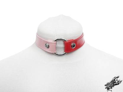 Half Pink and Half Red O Ring Choker