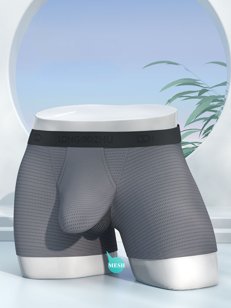 Men's Cooling Separate Pouch Boxer Briefs Dual Pouch Underwear