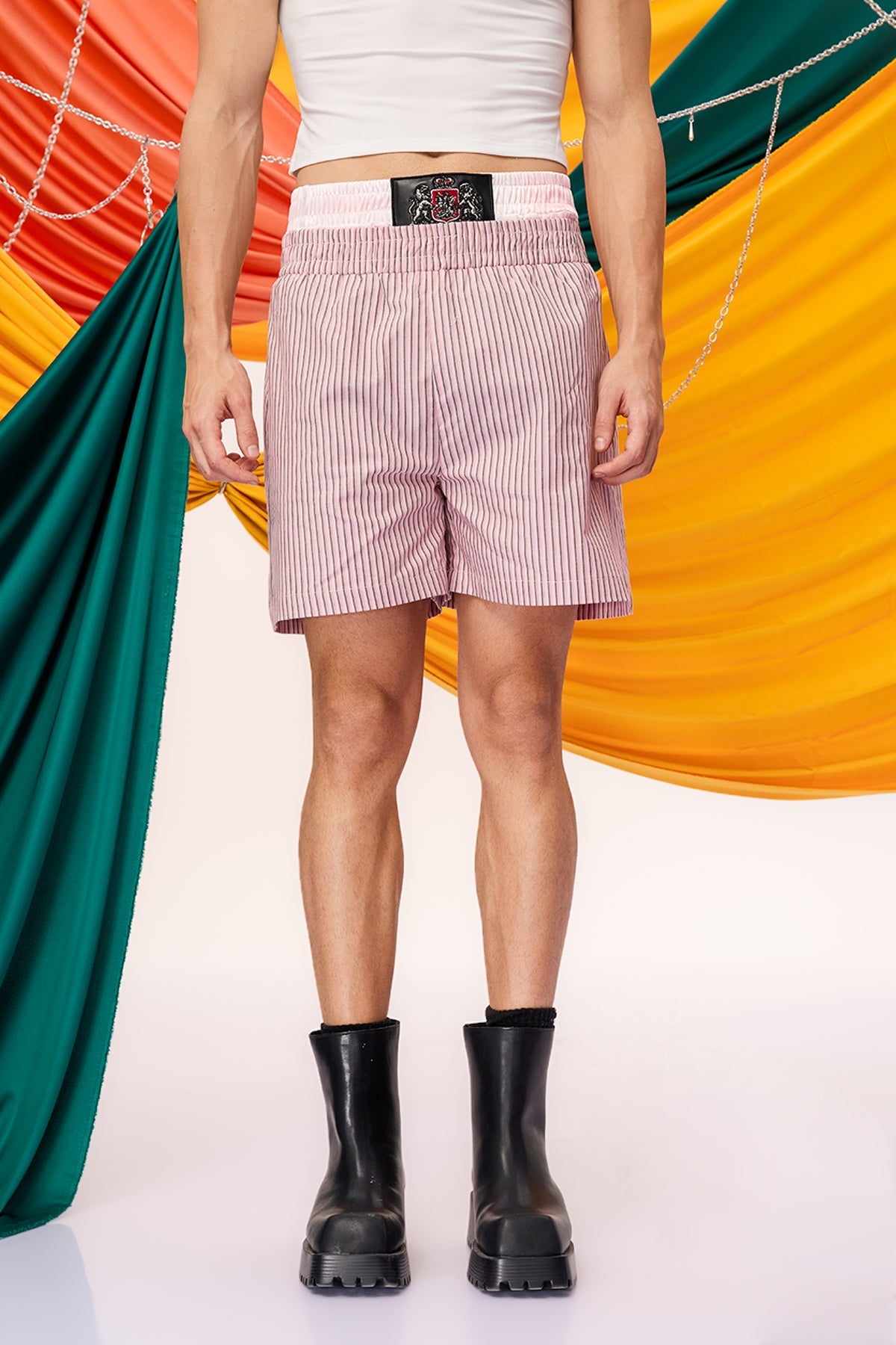 Daily Structure Stripe Shorts Pink