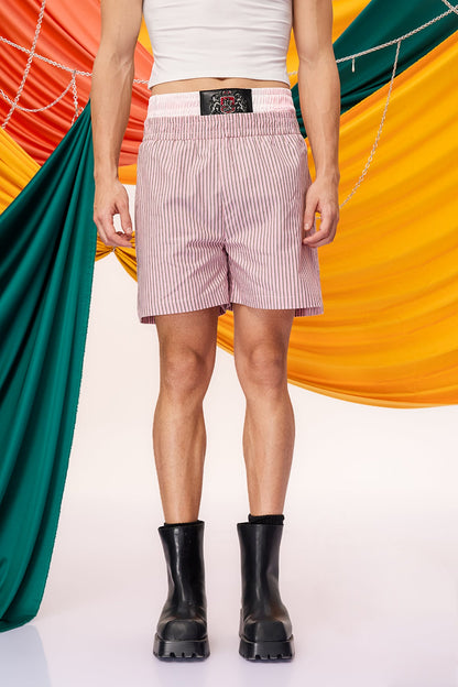Daily Structure Stripe Shorts Pink