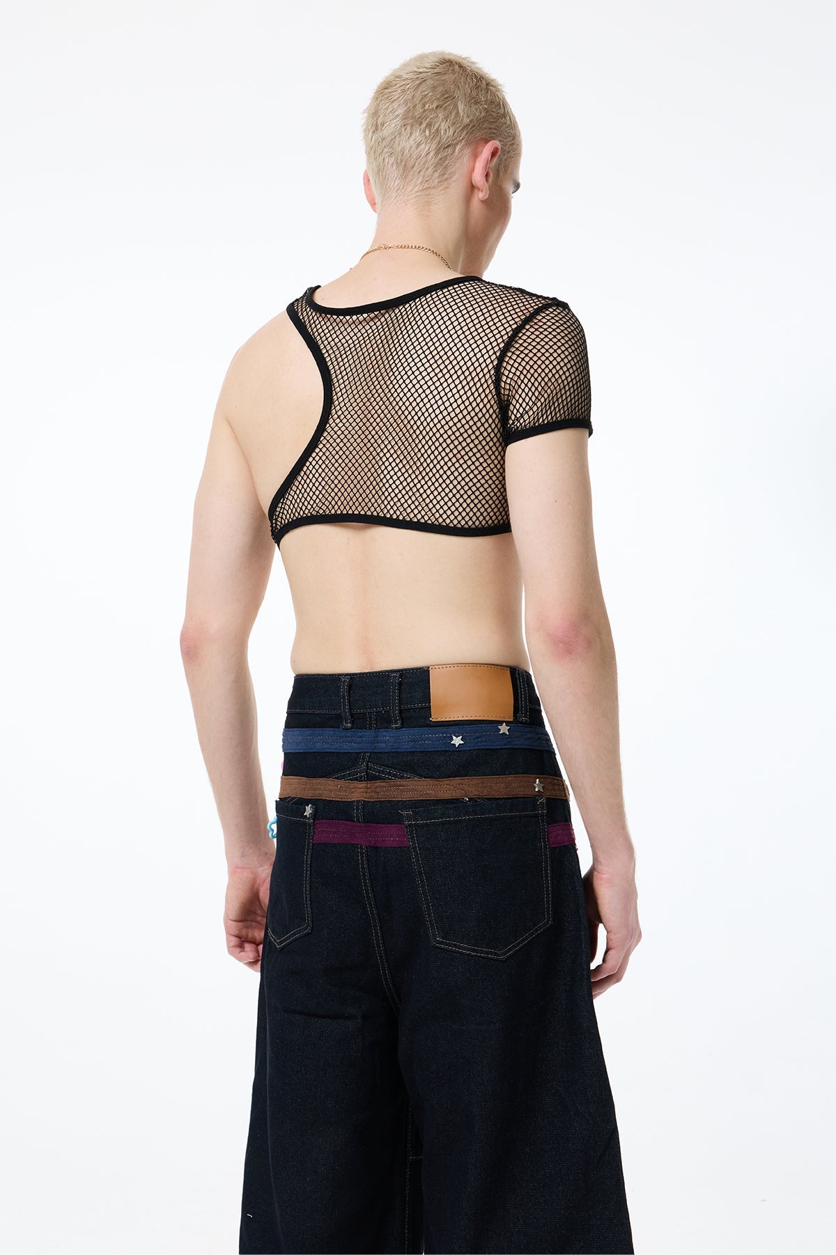 Dark Blank One Shoulder Crop Top
