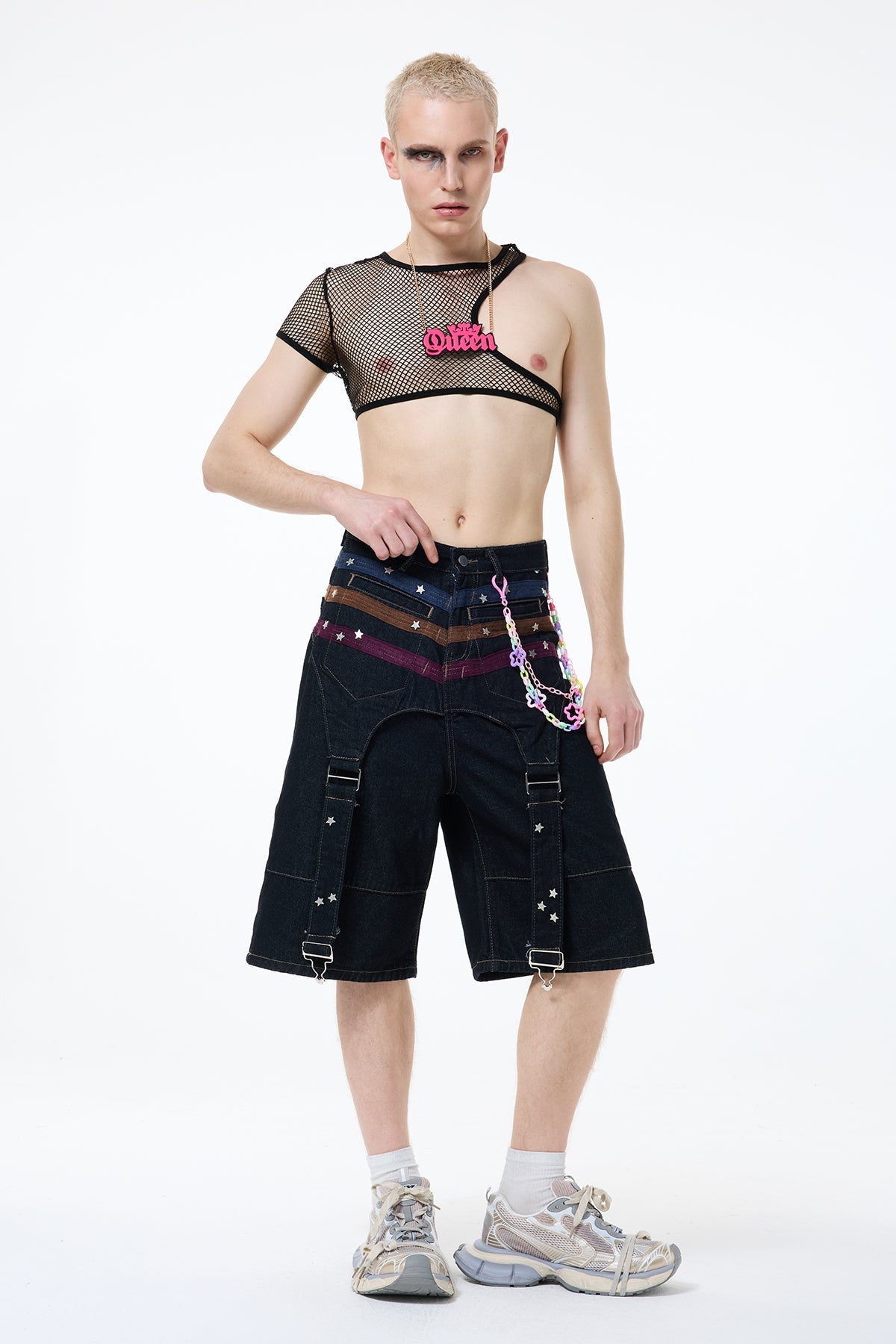 Dark Blank One Shoulder Crop Top