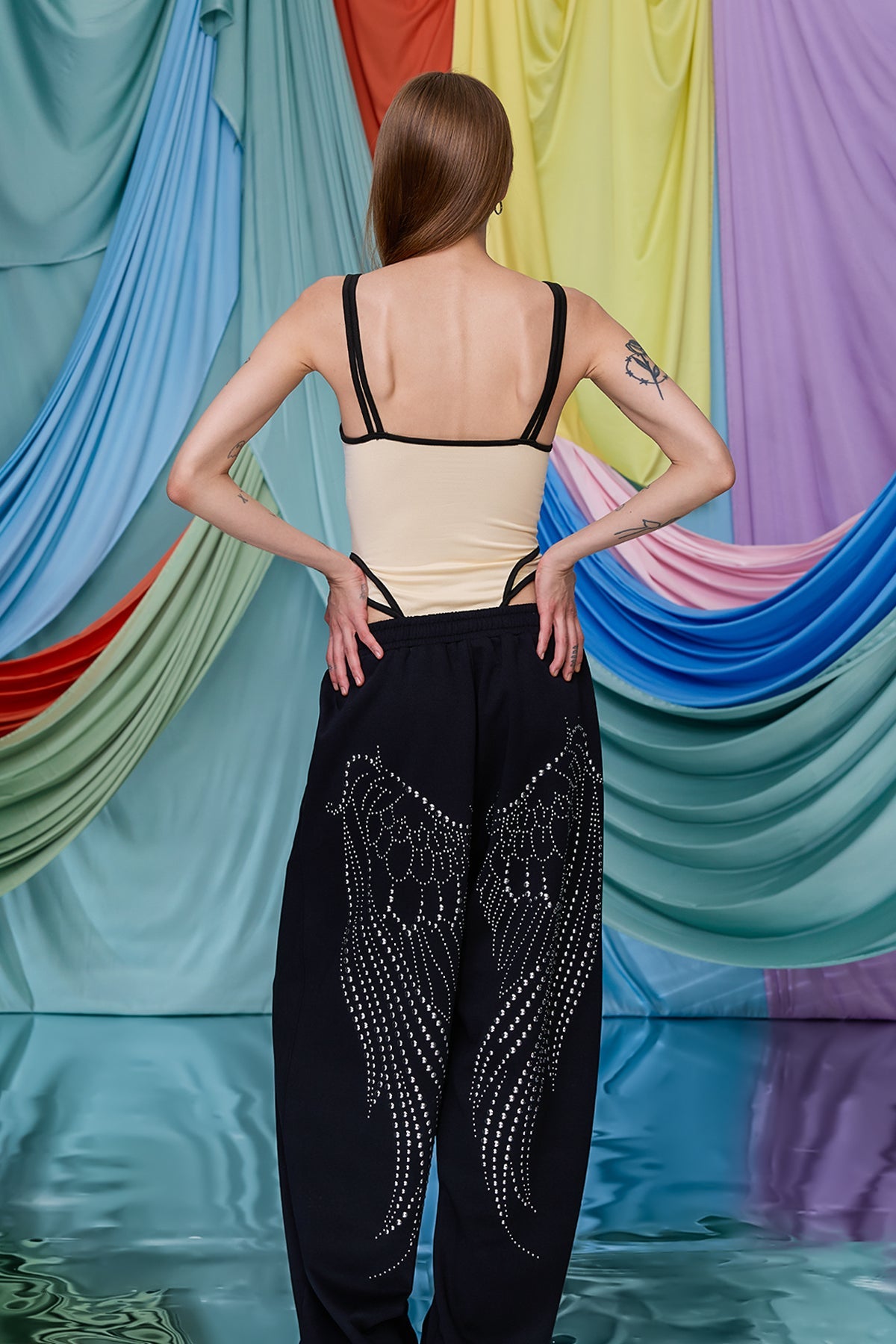 Dark Circuit Spaghetti Print Bodysuit