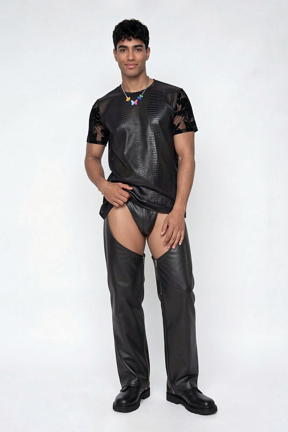 Data Pelt Leather T-Shirt
