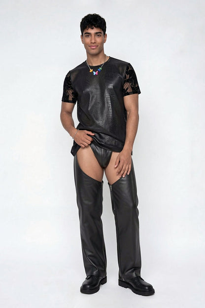 Data Pelt Leather T-Shirt