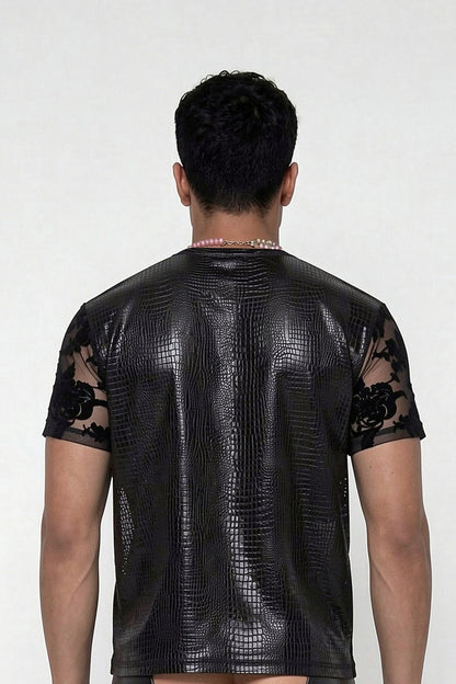 Data Pelt Leather T-Shirt