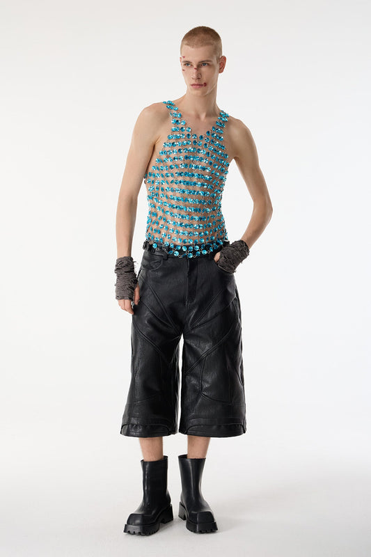 Dazzle Glow Crystal Cutout Top