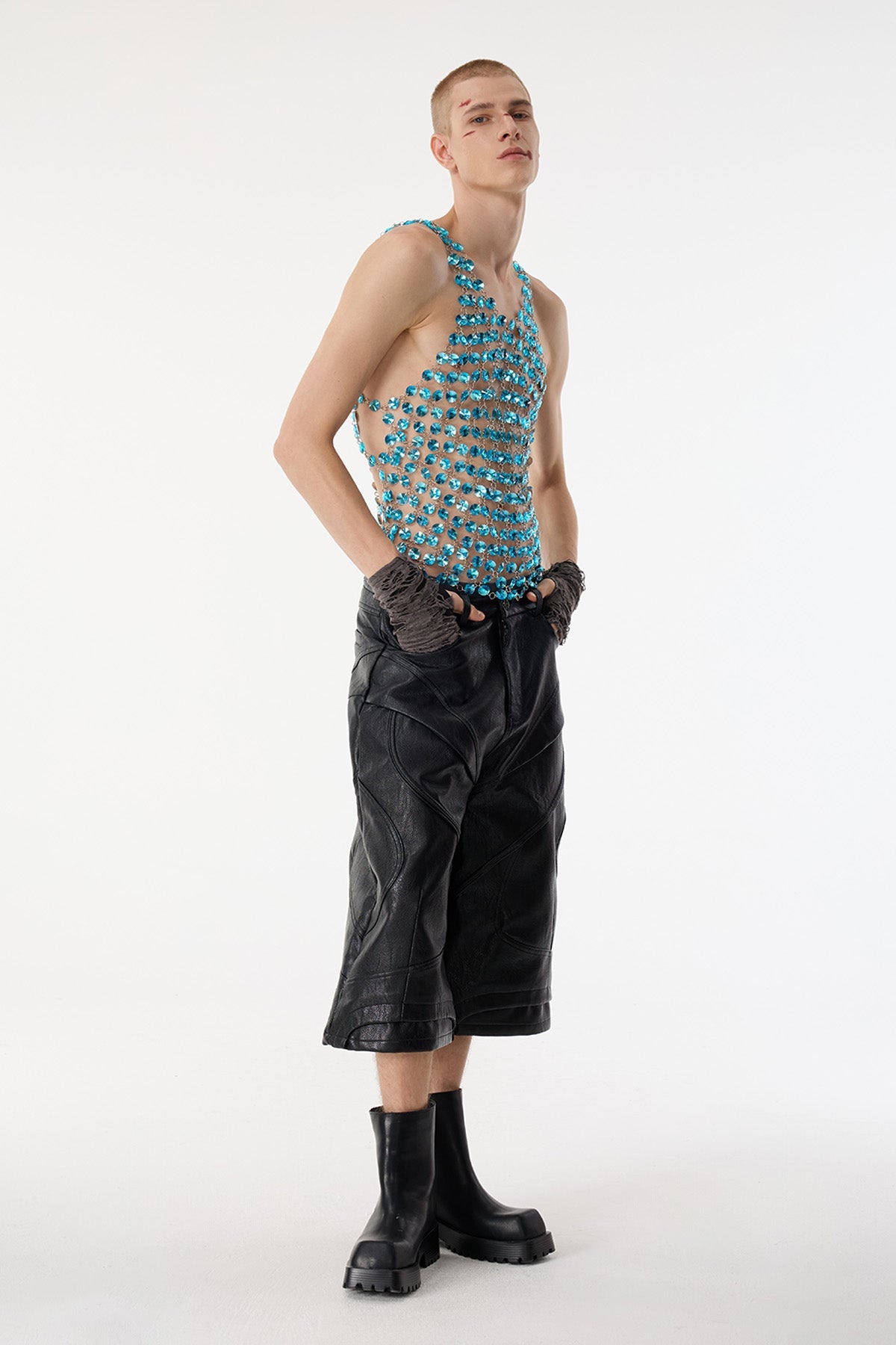 Dazzle Glow Crystal Cutout Top