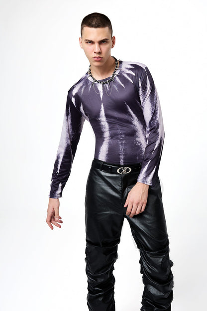 Deep Earth Printed Long Sleeve Top