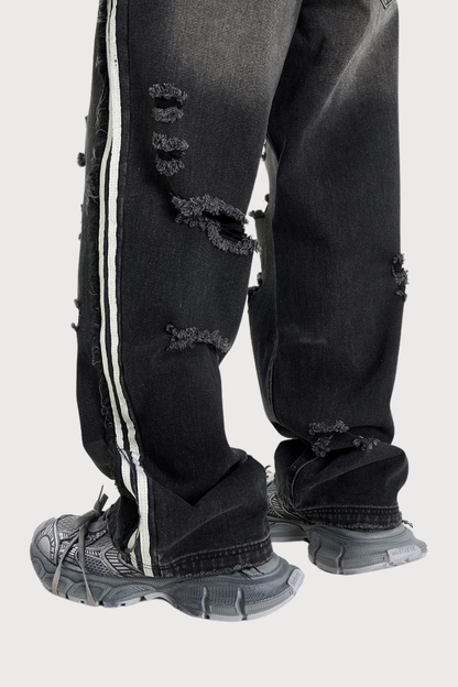 Deep Indigo Ripped Straight Jeans