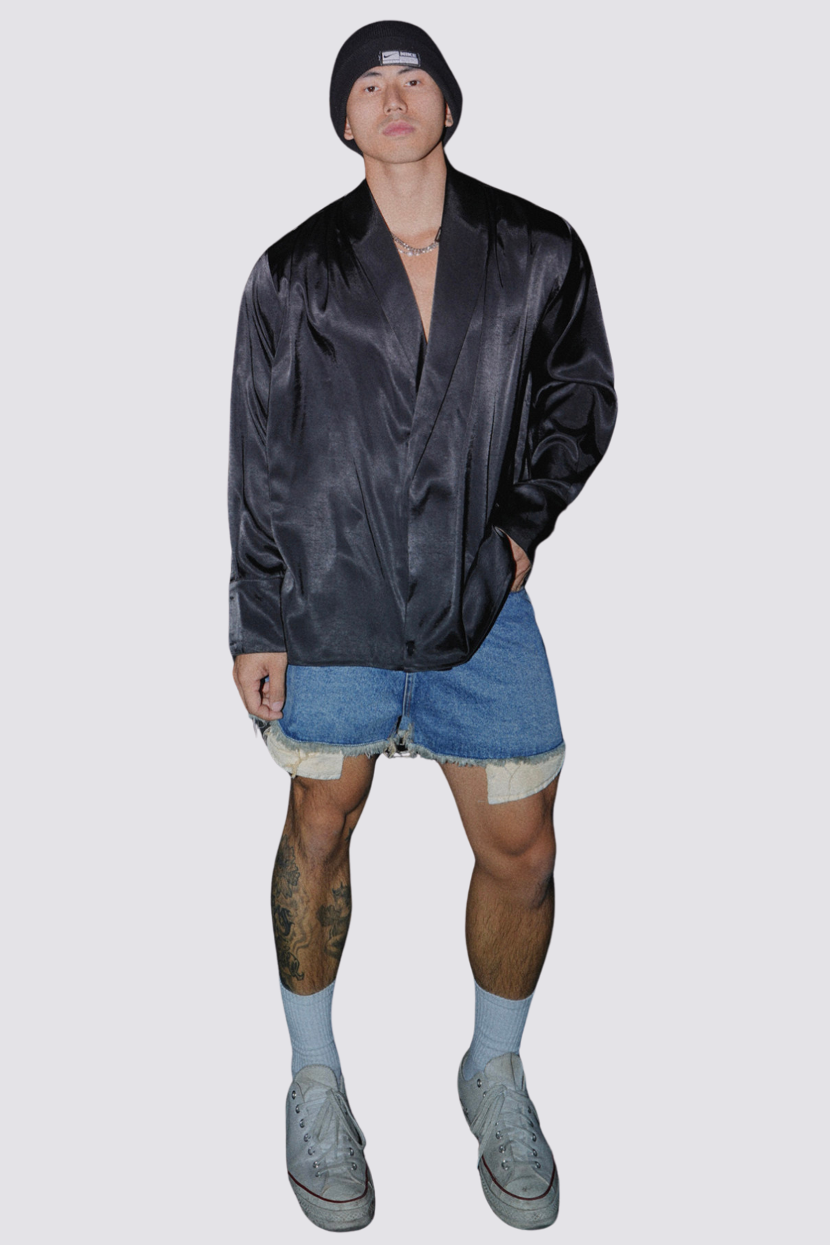 Deep Neutral Silky Long Sleeve Shirt Black