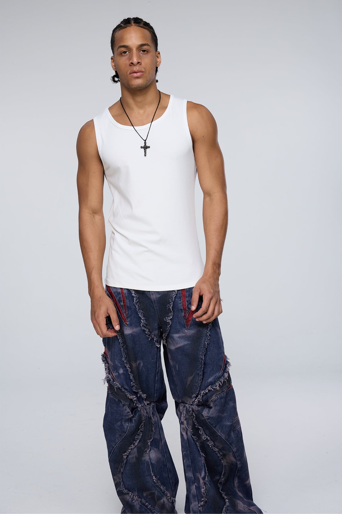 Deep Raven Tank Top White
