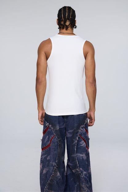 Deep Raven Tank Top White