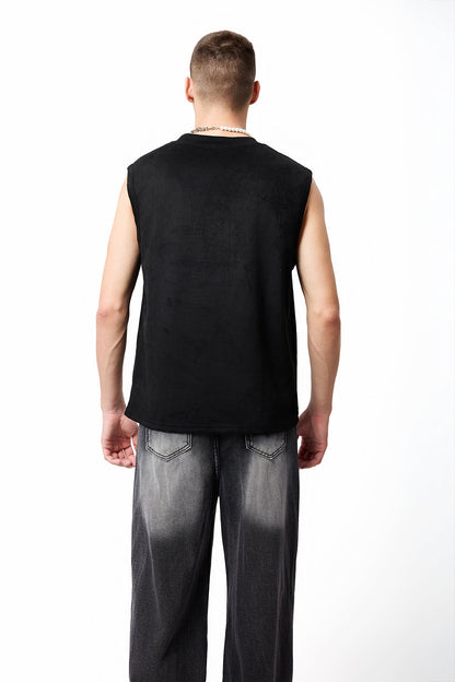 Deep Signal Velvet Embroidery Vest