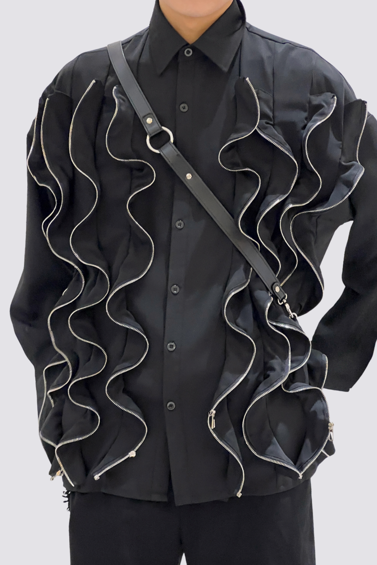 Deep Zone Ruched Long Sleeve Shirts