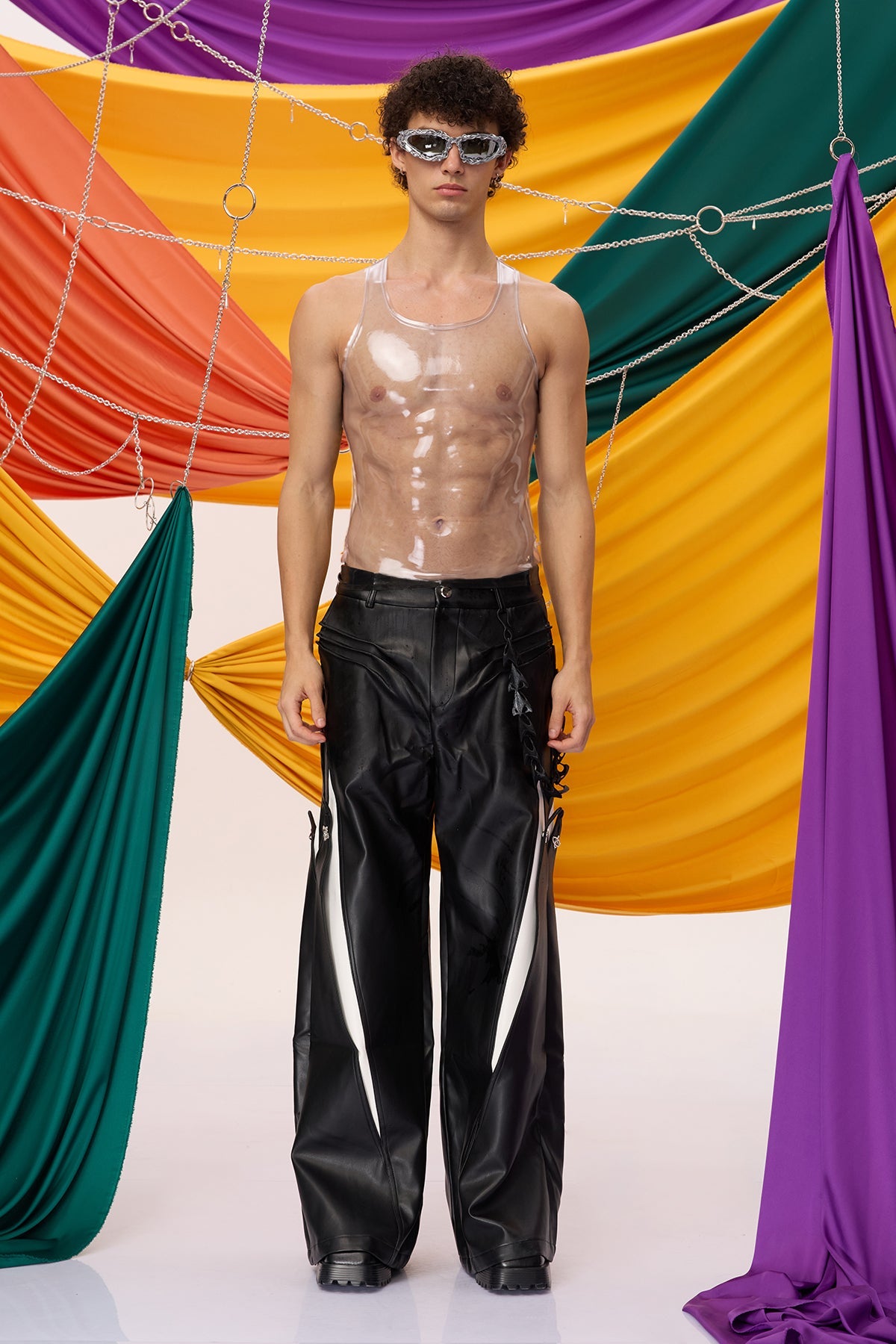 Dense Blackout Latex Tank Top Clear