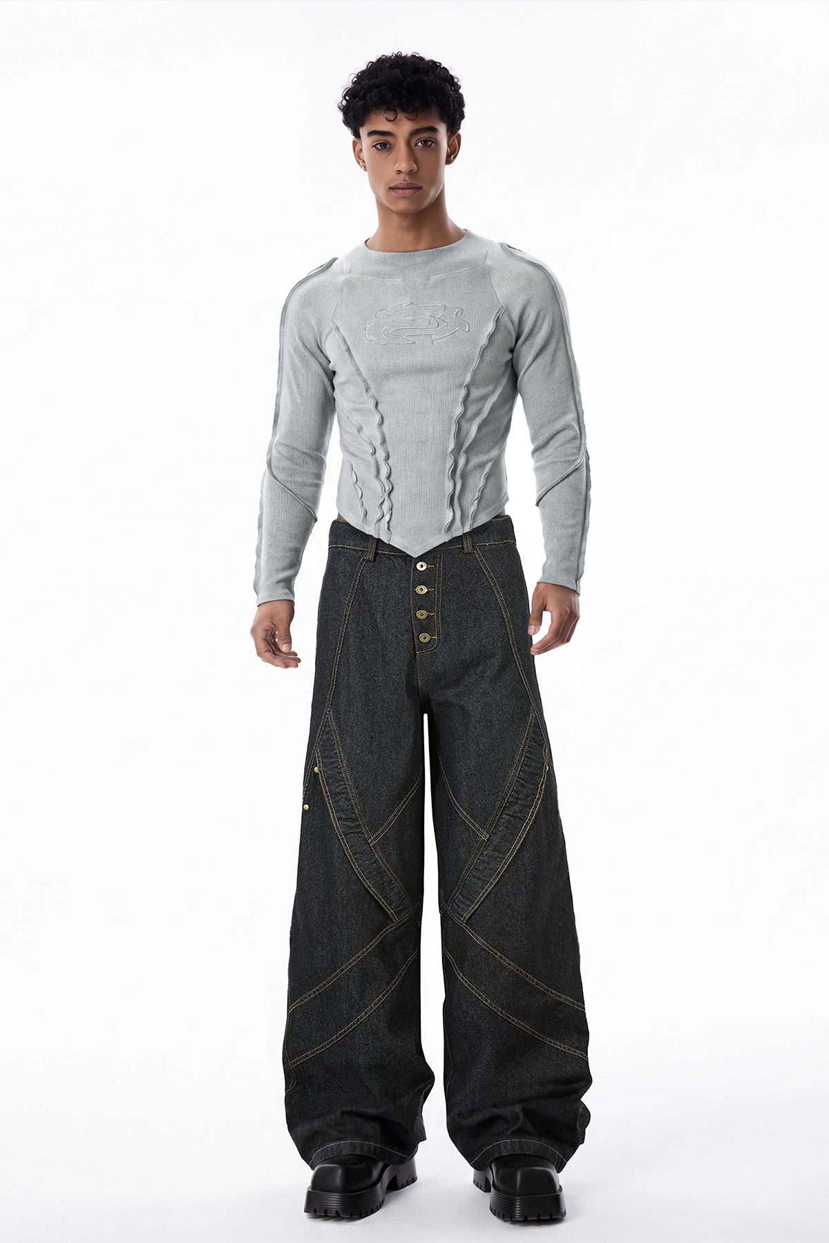 Dense Night Deconstructed Long Sleeve Top