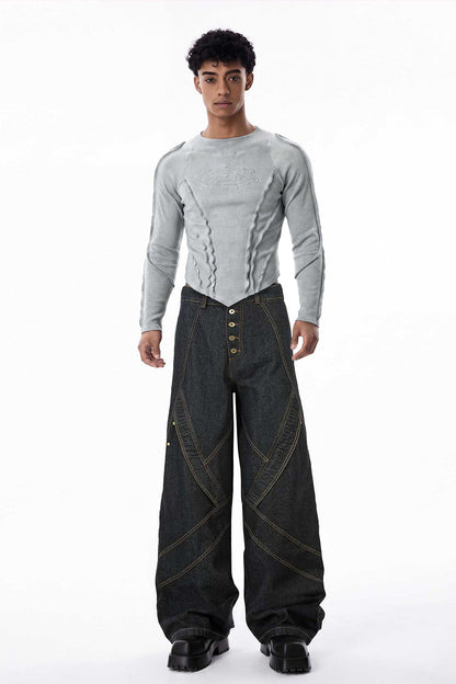 Dense Night Deconstructed Long Sleeve Top