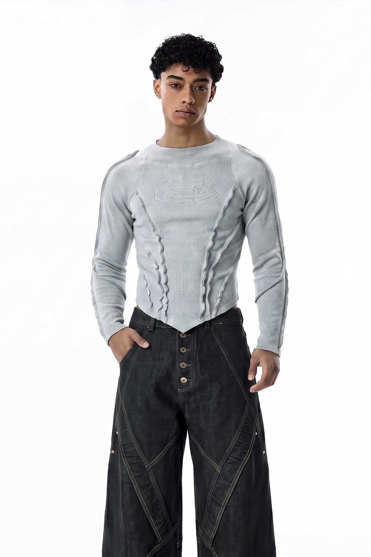 Dense Night Deconstructed Long Sleeve Top