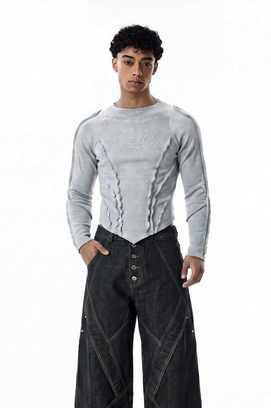 Dense Night Deconstructed Long Sleeve Top