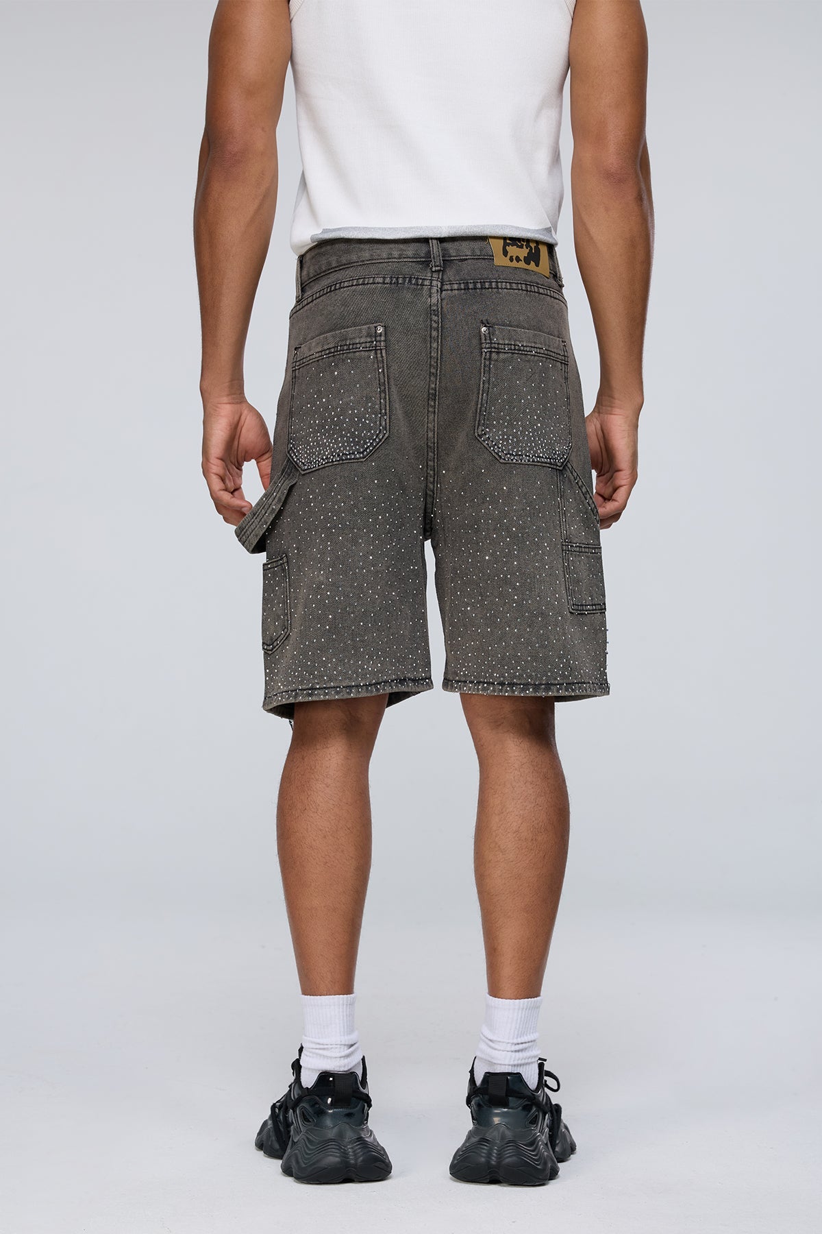 Desert Grain Rhinestone Ripped Denim Shorts