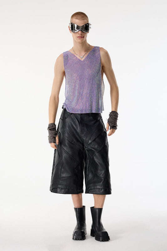Diamond Burst Sequin Sleeveless Top