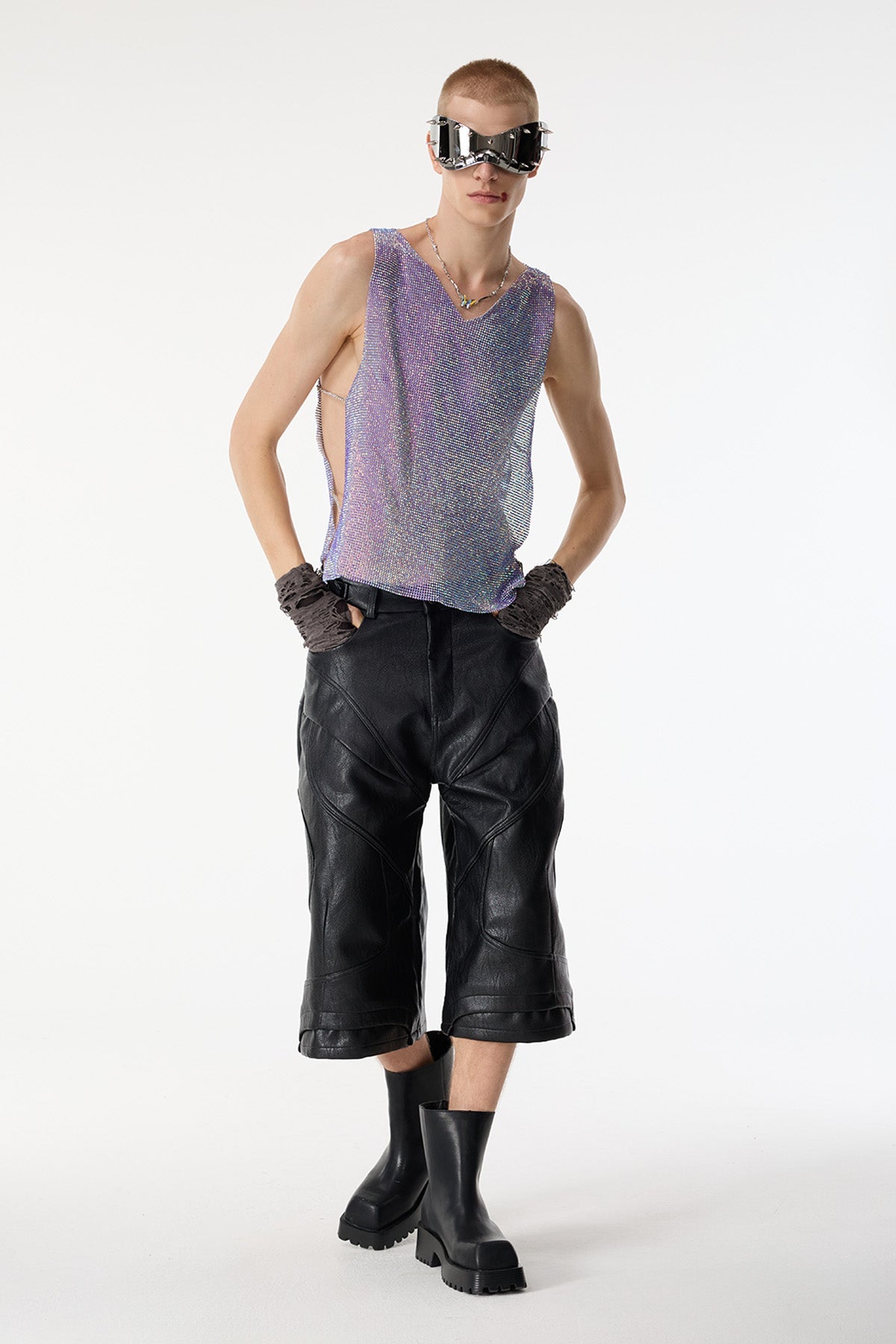 Diamond Burst Sequin Sleeveless Top