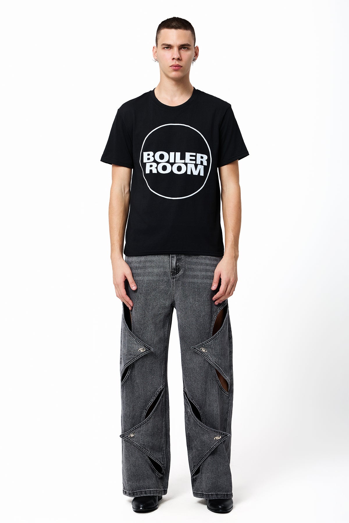 Diesel Vision Wide Leg Cutout Jeans