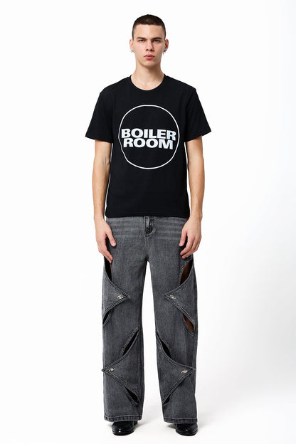 Diesel Vision Wide Leg Cutout Jeans