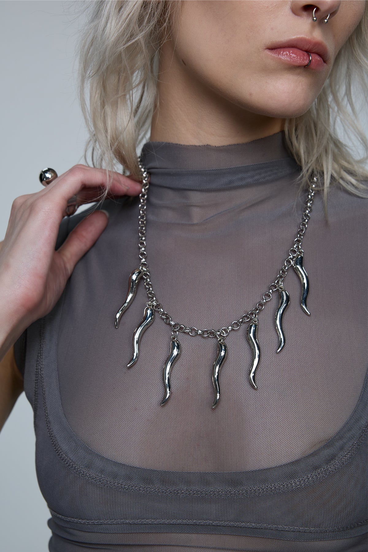 Digital Alloy Punk Chain Necklace