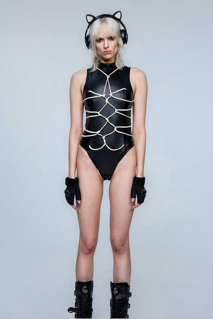 Digital Pelt Latex Sleeveless Bodysuit