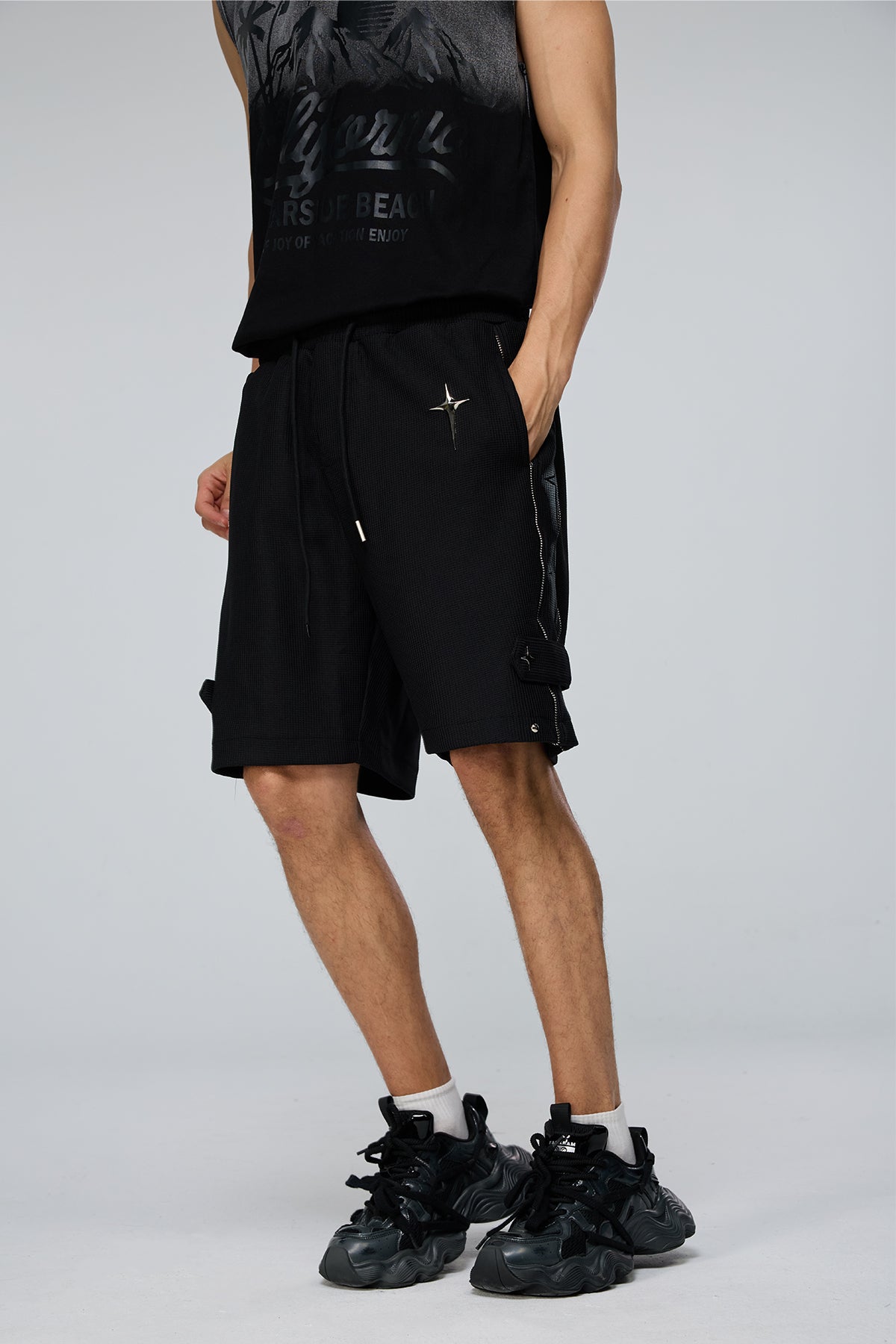 Digital Taper Zipper Shorts