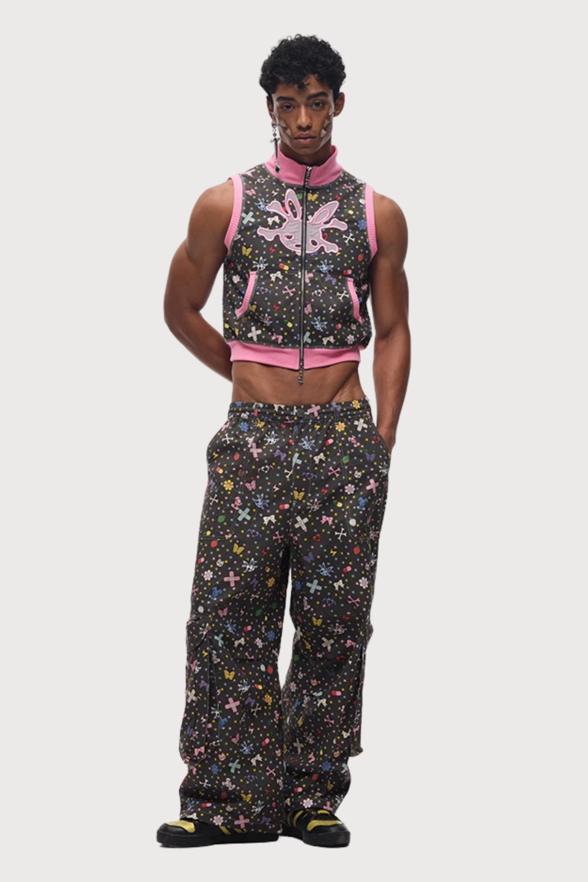 Doll Machine Print Knit Vest